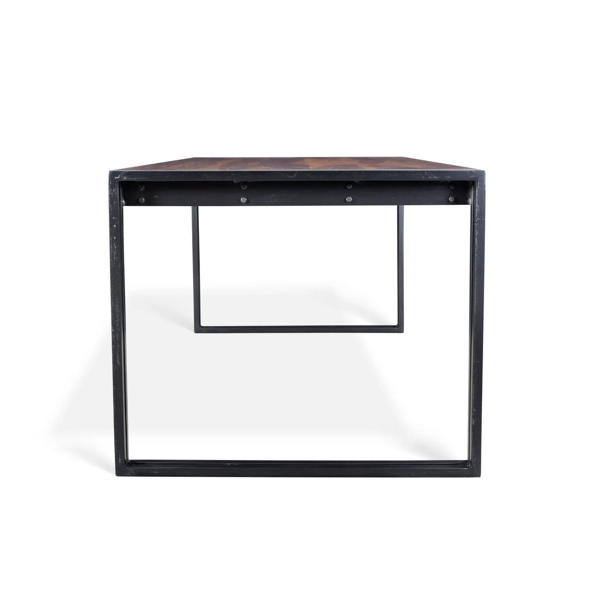 Solid Sheesham Wood Dining Table with Metal Legs