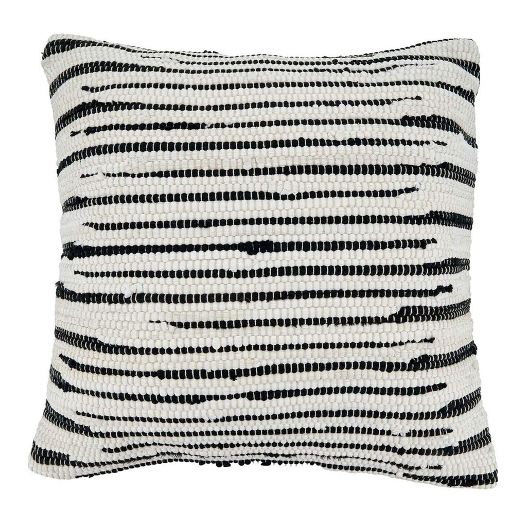 Fennco Styles Unique Chindi Design 100% Cotton Decorative Throw Pillow - Black Accent Pillow for Home, Couch, Living Room and Office Décor