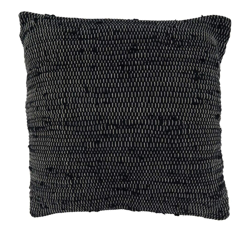 Fennco Styles Unique Chindi Design 100% Cotton Decorative Throw Pillow - Black Accent Pillow for Home, Couch, Living Room and Office Décor