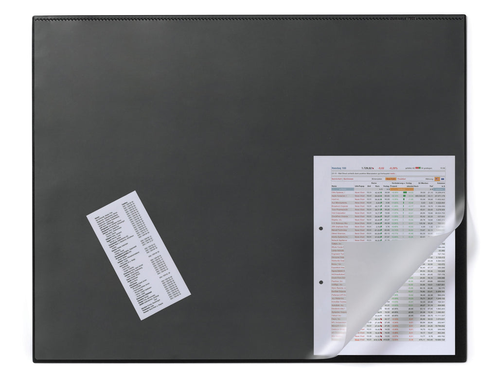 Durable Clear Overlay Non-Slip Desk Mat Notes Protector Pad | 25" x 20" Inches | Black | Pack of 5