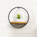 Wood and Iron Circle Shelf Rustic Wall Decor