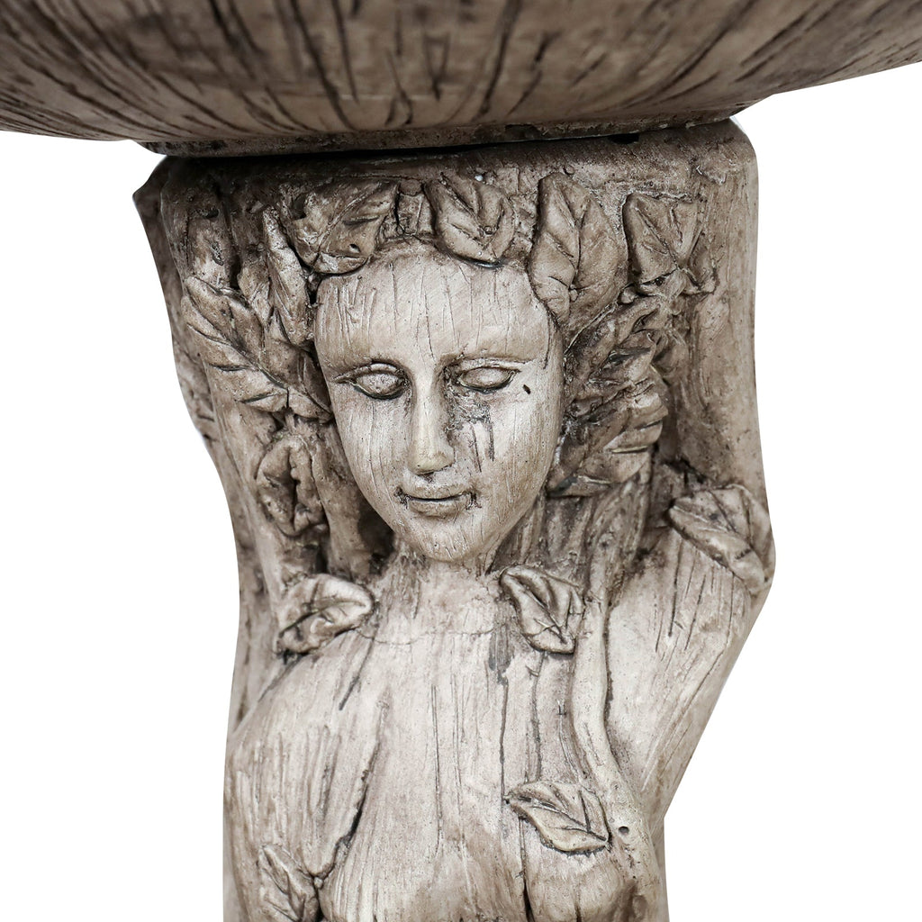 Concrete Bird Bath Statue Classical Goddess 25 Inch