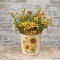Fall Sunflowers & Berries Metal Bucket Container
