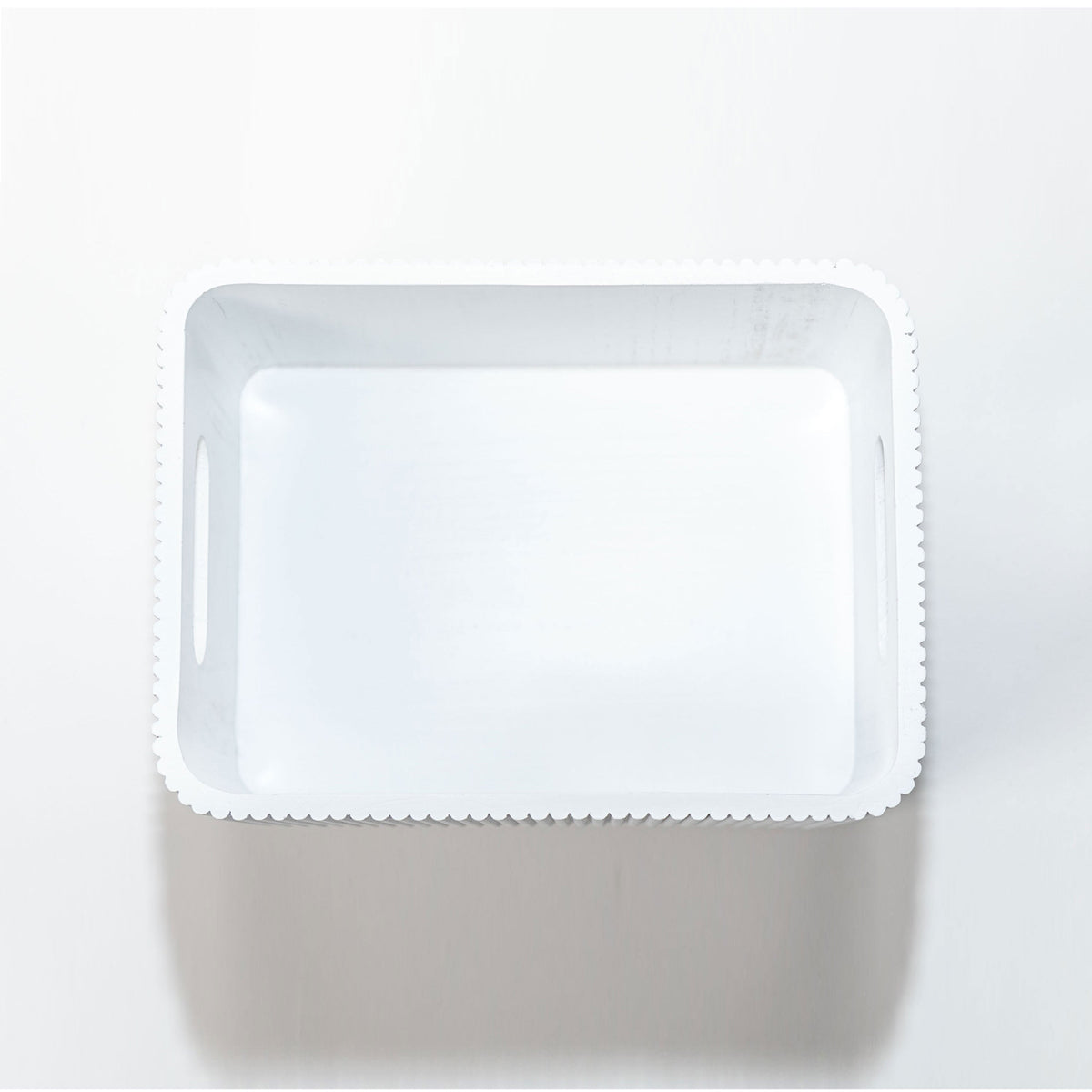 Wooden Ribbed Bins – White