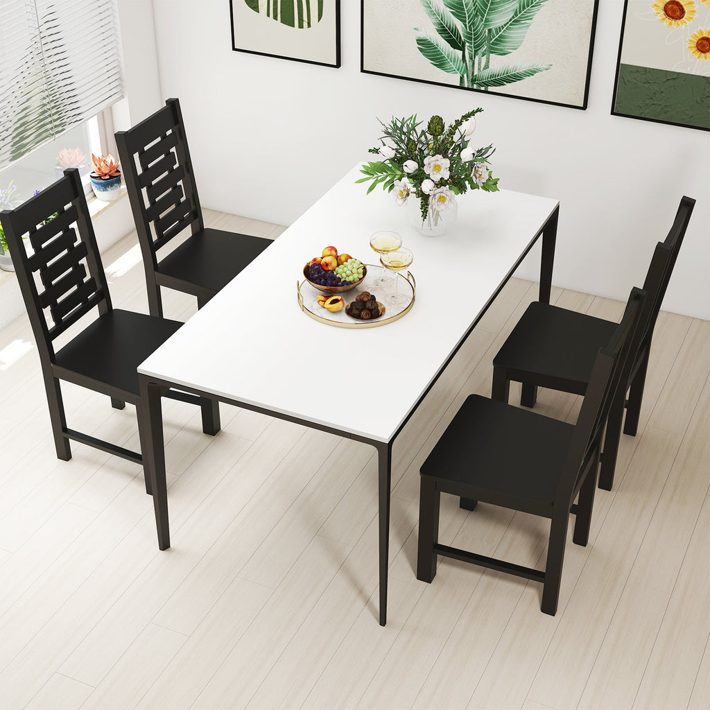 Wooden Dining Chair Set of 2 Solid Rubber Wood Kitchen Chairs